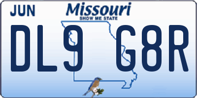 MO license plate DL9G8R