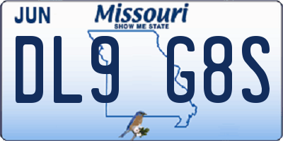 MO license plate DL9G8S