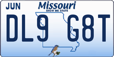 MO license plate DL9G8T