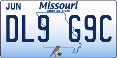 MO license plate DL9G9C