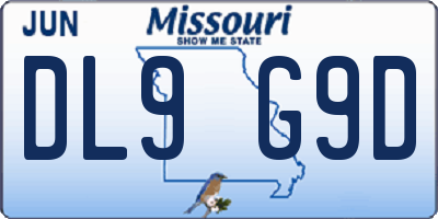 MO license plate DL9G9D