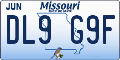MO license plate DL9G9F