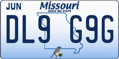 MO license plate DL9G9G
