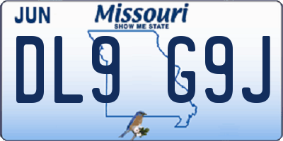 MO license plate DL9G9J