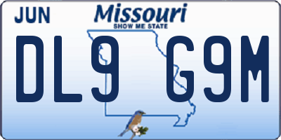 MO license plate DL9G9M