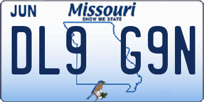 MO license plate DL9G9N