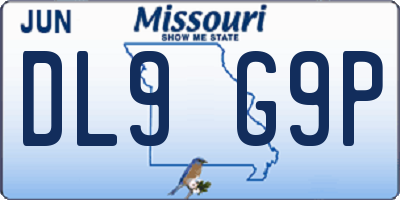 MO license plate DL9G9P