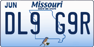 MO license plate DL9G9R