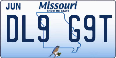 MO license plate DL9G9T