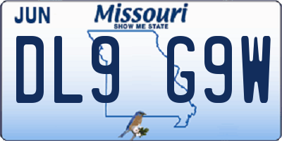 MO license plate DL9G9W