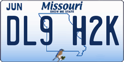 MO license plate DL9H2K