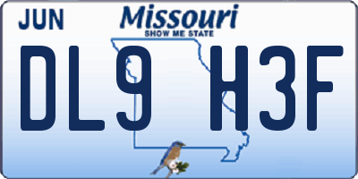 MO license plate DL9H3F