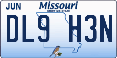 MO license plate DL9H3N