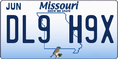MO license plate DL9H9X