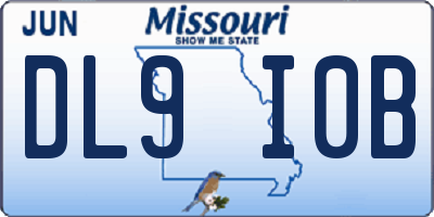 MO license plate DL9I0B