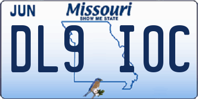 MO license plate DL9I0C