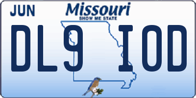 MO license plate DL9I0D