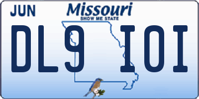 MO license plate DL9I0I