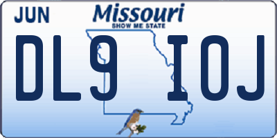 MO license plate DL9I0J