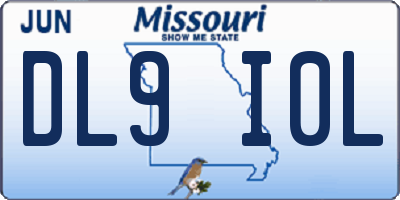 MO license plate DL9I0L