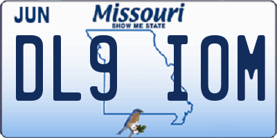MO license plate DL9I0M