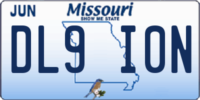 MO license plate DL9I0N