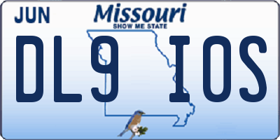 MO license plate DL9I0S
