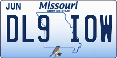 MO license plate DL9I0W