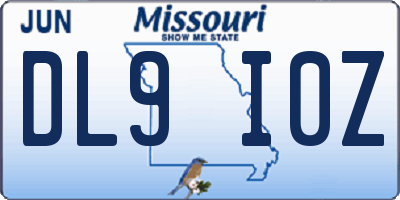 MO license plate DL9I0Z