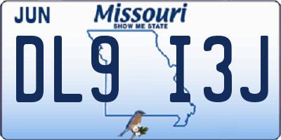 MO license plate DL9I3J