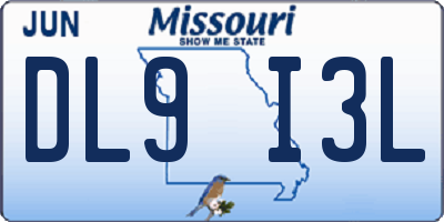 MO license plate DL9I3L