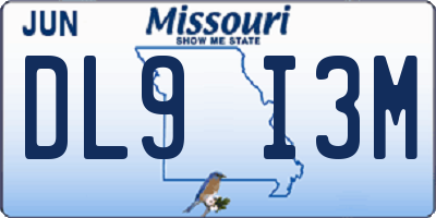 MO license plate DL9I3M