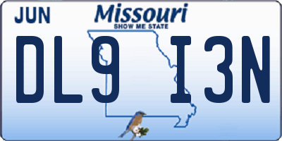 MO license plate DL9I3N