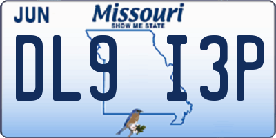 MO license plate DL9I3P
