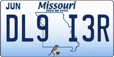 MO license plate DL9I3R