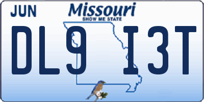 MO license plate DL9I3T