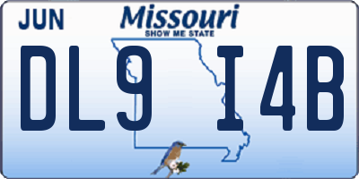 MO license plate DL9I4B