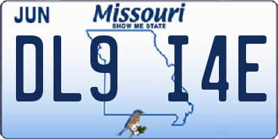 MO license plate DL9I4E