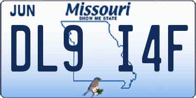 MO license plate DL9I4F