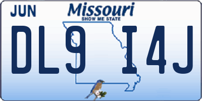 MO license plate DL9I4J