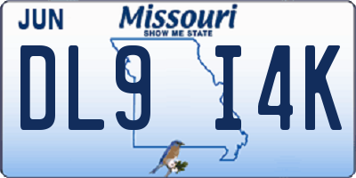 MO license plate DL9I4K