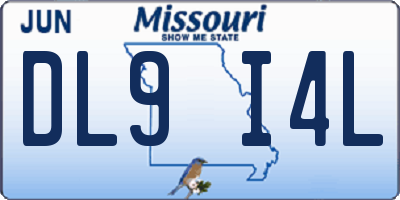 MO license plate DL9I4L