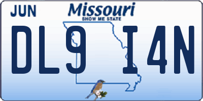 MO license plate DL9I4N