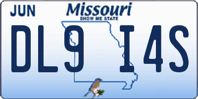MO license plate DL9I4S