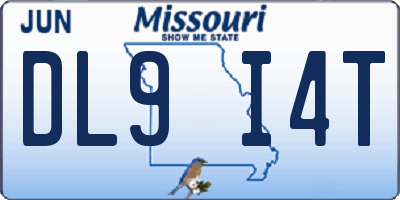 MO license plate DL9I4T