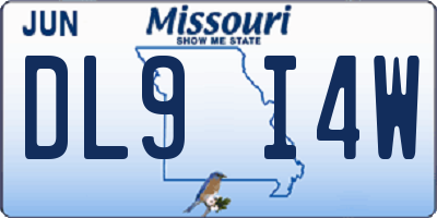 MO license plate DL9I4W