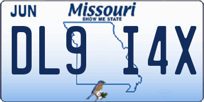 MO license plate DL9I4X