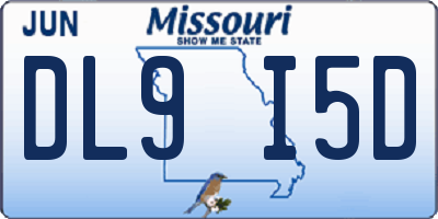 MO license plate DL9I5D