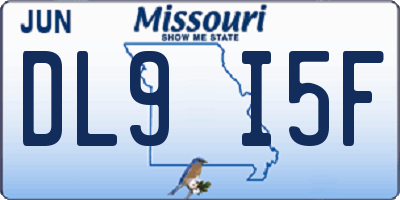 MO license plate DL9I5F