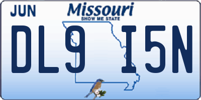 MO license plate DL9I5N